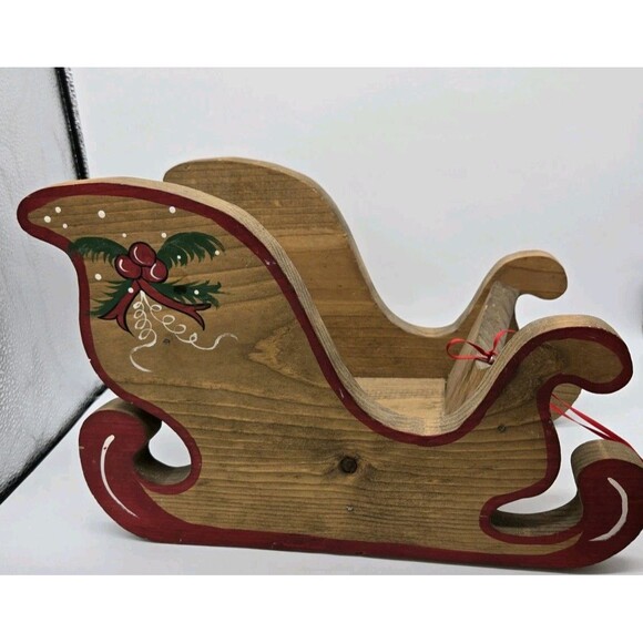 Vintage Wooden Christmas Reindeer & Sleigh Set Holiday Xmas Wooden Decor *AS IS* - Picture 14 of 16